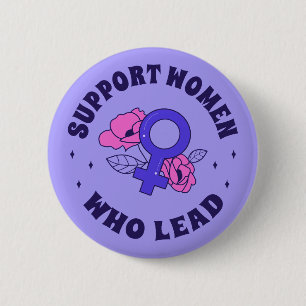 Badge Rond 5 Cm Élections féministes - Soutenez les femmes qui mèn