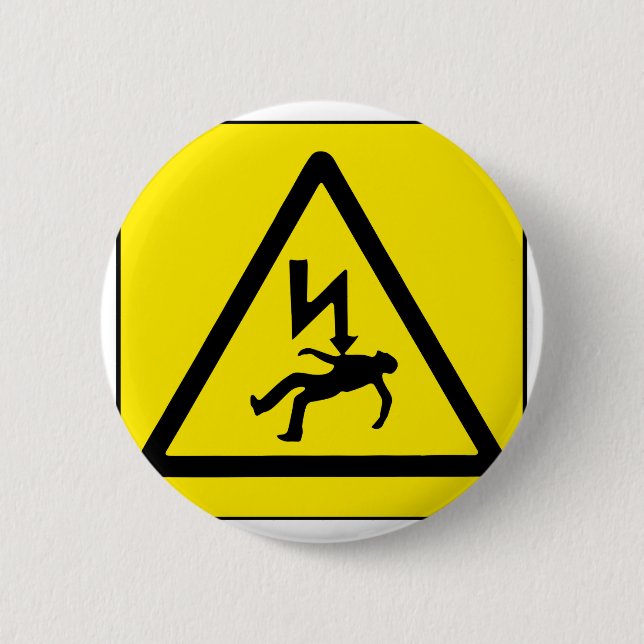 Badge Rond 5 Cm Électricité en danger (Devant)