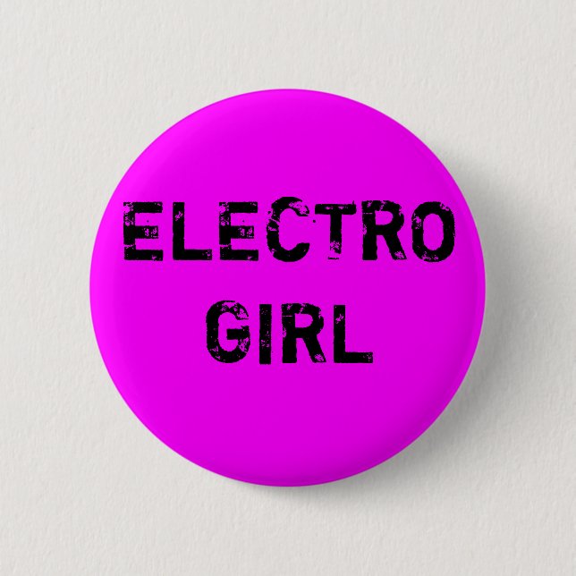 Badge Rond 5 Cm électro bouton de fille (Devant)