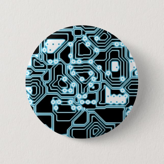 Badge Rond 5 Cm ElecTRON - Bleu / Noir (Devant)