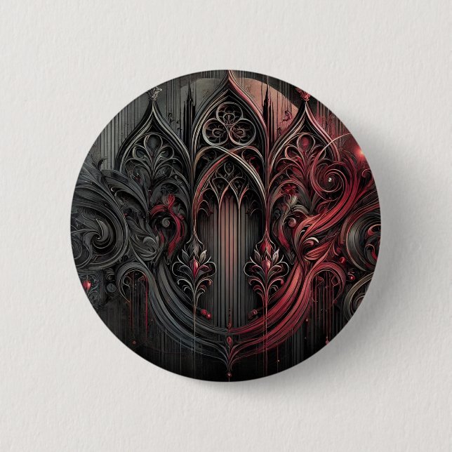 Badge Rond 5 Cm Élégance gothique Arrondi (Devant)