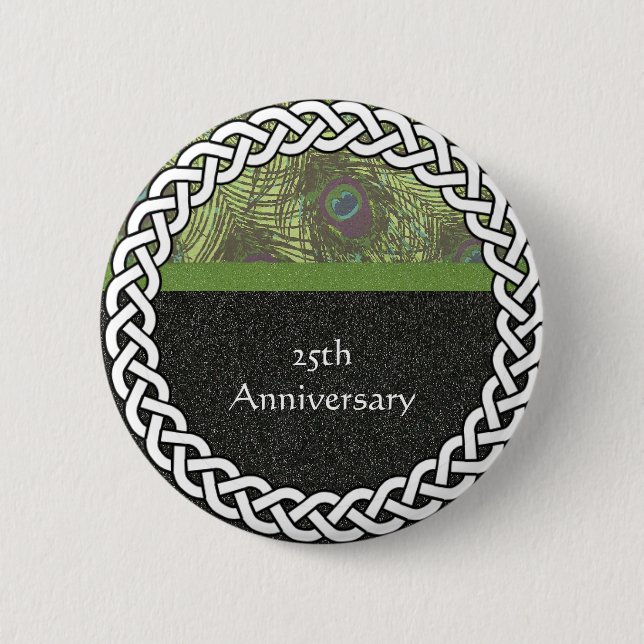 Badge Rond 5 Cm Élégant 25e anniversaire Lapel Pin/Bouton (Devant)