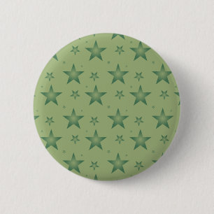 Badge Rond 5 Cm Élégant et élégant Olive Stars sur Sage Green