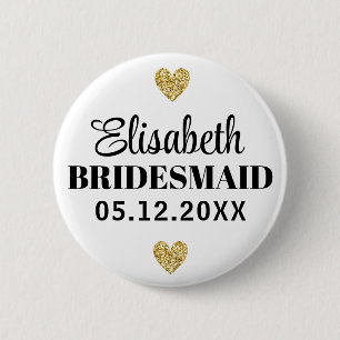 Badge Rond 5 Cm Élégant et Simple Pour Demoiselle D'Honneur
