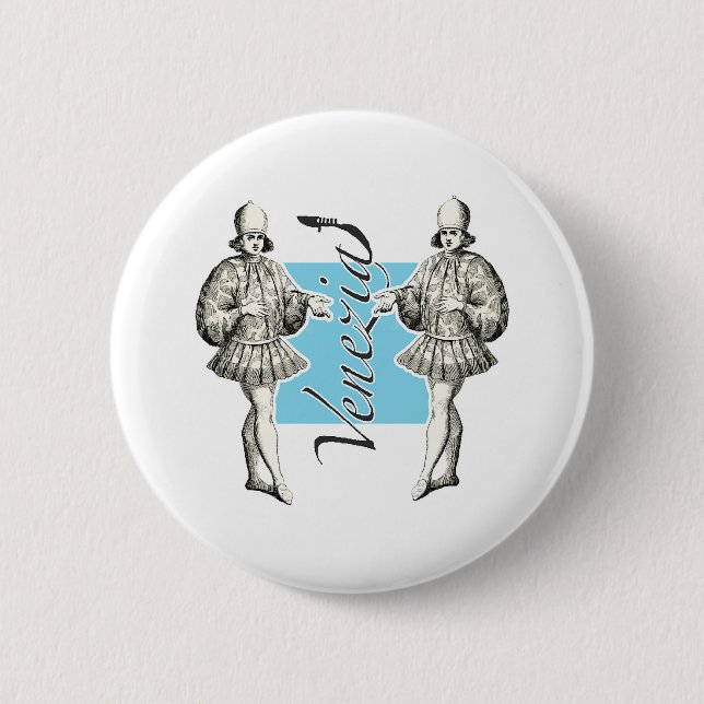 Badge Rond 5 Cm Elégant garçon de Venise Renaissance (Devant)