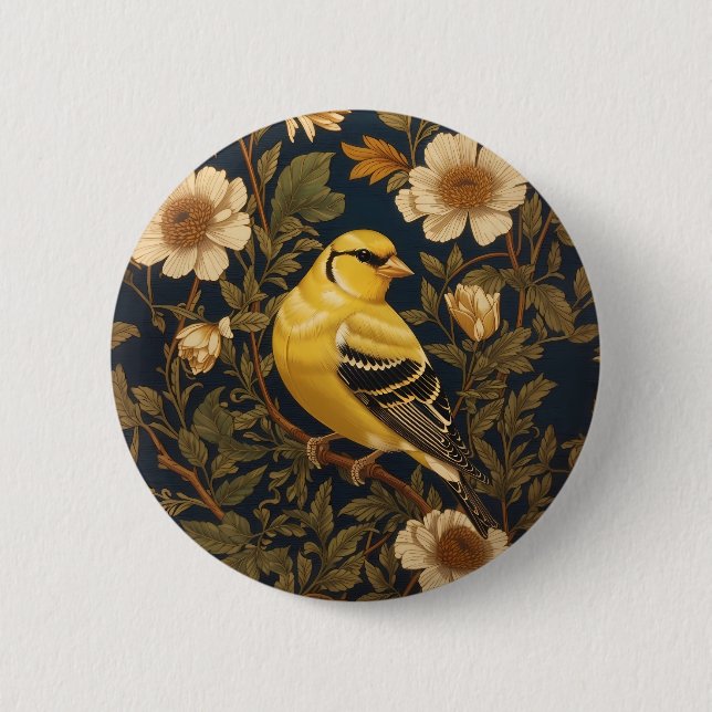 Badge Rond 5 Cm Élégant Goldfinch américain (Devant)