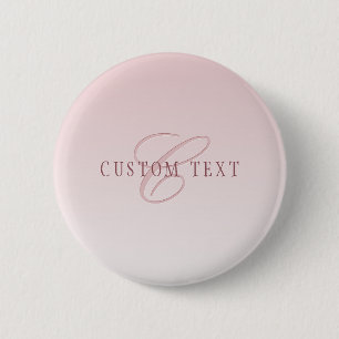 Badge Rond 5 Cm Élégant lettrage et monogramme   Rose Ombre