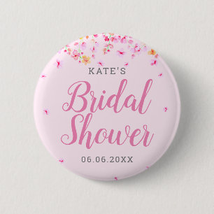 Badge Rond 5 Cm Élégant Mariage Fleur Bridal Shower