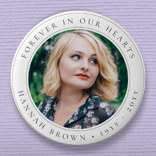 Badge Rond 5 Cm Elégant Memorial Chic Funeral Favoriser Photo Homm