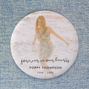 Badge Rond 5 Cm Elégant Memorial Photo Chic Funeral Favoriser Homm