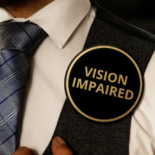 Badge Rond 5 Cm Élégant minimaliste Black Gold Vision de texte end