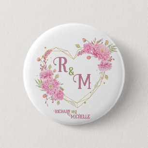 Badge Rond 5 Cm Élégant minimum Chic Nom de monogramme de la lettr