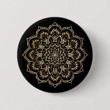 Élégant Motif de Mandala Floral Noir et Or