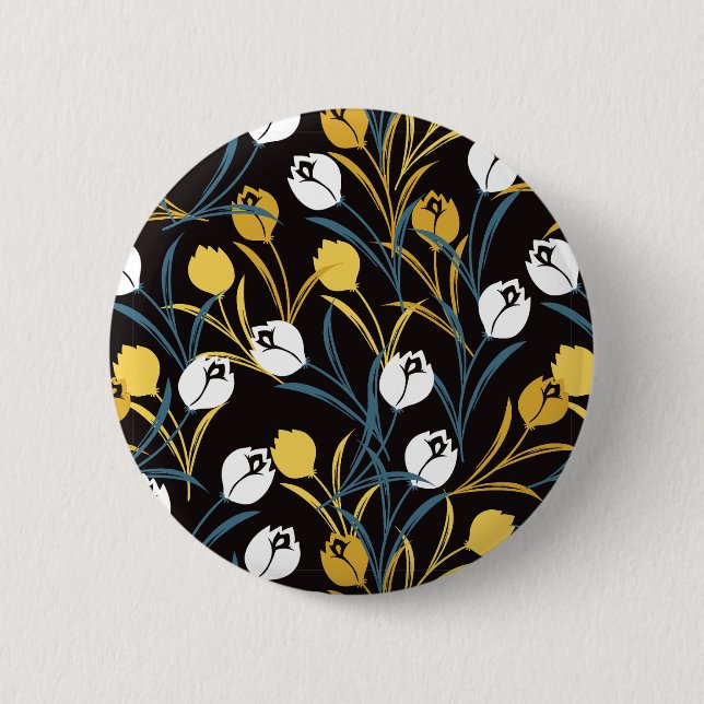 Badge Rond 5 Cm Élégant motif floral de Tulipe (Devant)