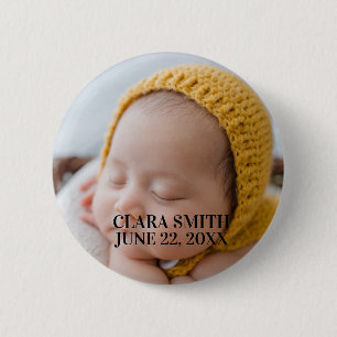 Badge Rond 5 Cm Élégant nouveau faire-part bébé