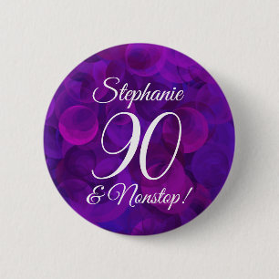 Badge Rond 5 Cm Elegant Purple 90 et fête d'anniversaire sans esc