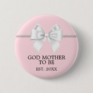 Badge Rond 5 Cm Elégant rose Tiffany Thème Dieu Mère Baby shower
