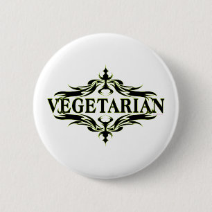 Badge Rond 5 Cm Élégant végétarien