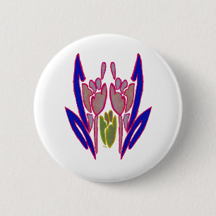 Badge Rond 5 Cm Elégante aquarelle Rose Imprimer