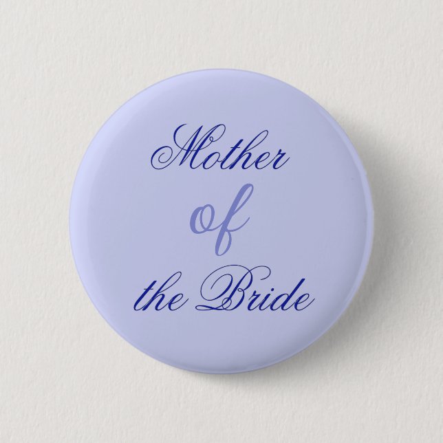 Badge Rond 5 Cm Élégante Bleue Mère de la Mariée (Devant)