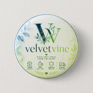 Badge Rond 5 Cm Élégante broche à bouton rond avec logo floral Vel