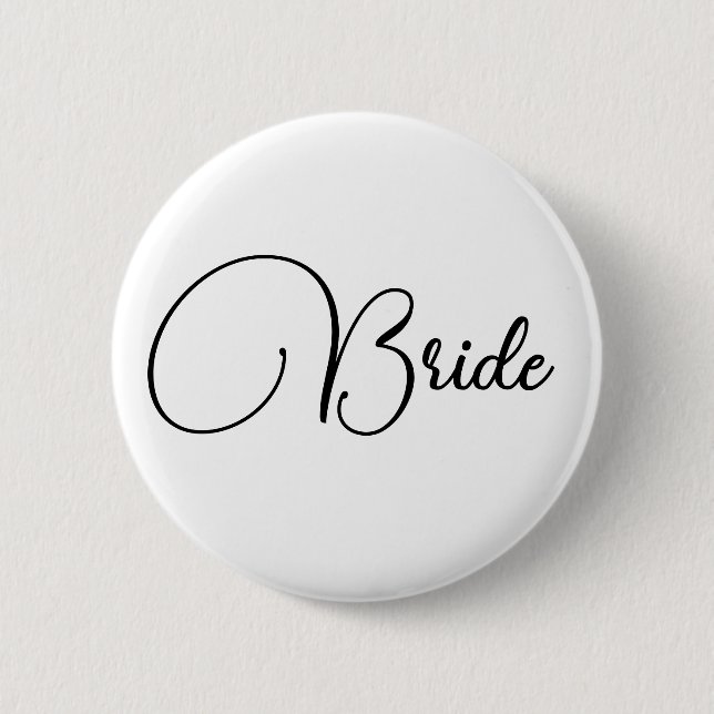 Badge Rond 5 Cm Élégante Calligraphie Bride Bachelorette Party (Devant)