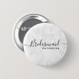 Badge Rond 5 Cm Élégante et moderne domestique en marbre blanc