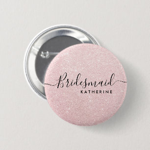 Badge Rond 5 Cm Elégante et moderne rose or parties scintillant br
