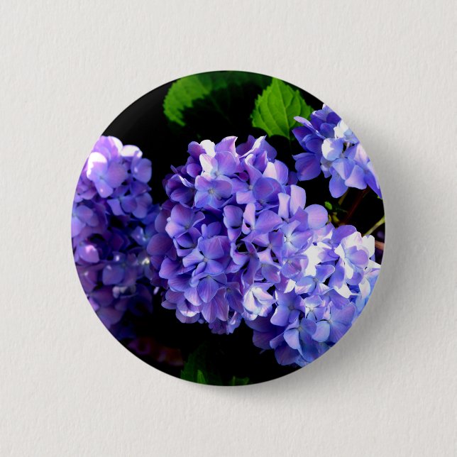 Badge Rond 5 Cm Elégante fleurs florales violettes profondes hydra (Devant)