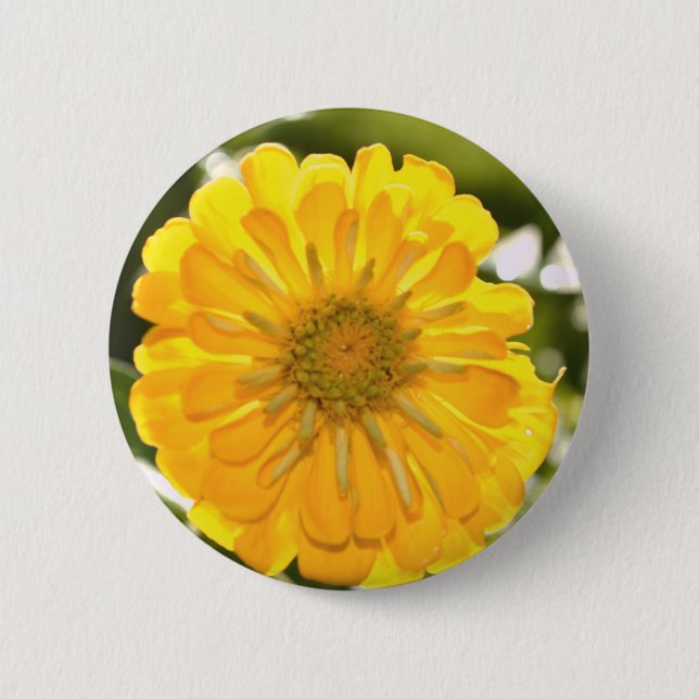 Badge Rond 5 Cm Élégante marguerite fleurie jaune (Devant)