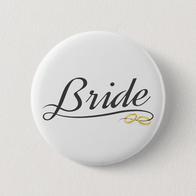 Badge Rond 5 Cm Élégante mariée calligraphie de mariage | Épingle  (Devant)