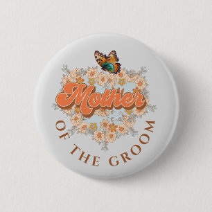 Badge Rond 5 Cm Élégante mère florale de la Fête des mariées de ma