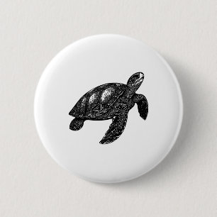 Badge Rond 5 Cm Élégante Nage Vielle tortue d'eau Copier