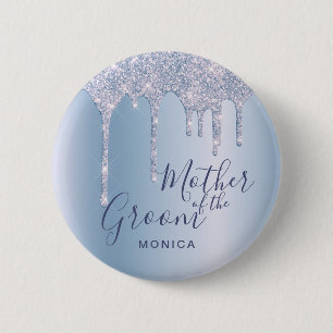 Badge Rond 5 Cm Elégante parties scintillant bleue goutte-à-gout
