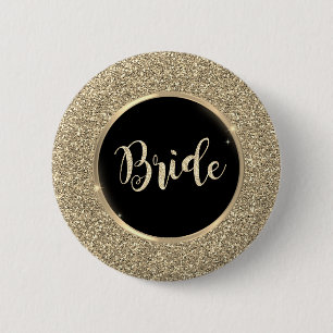 Badge Rond 5 Cm Élégante Parties scintillant Chic Gold