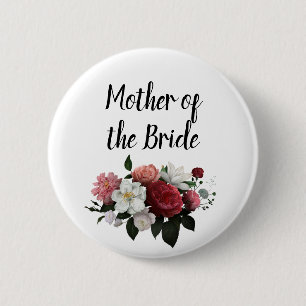 Badge Rond 5 Cm Élégante Robe de mariée bordeaux et rose pour la m