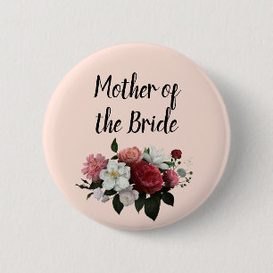 Badge Rond 5 Cm Élégante Robe de mariée bordeaux et rose pour la m