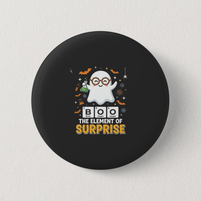 Badge Rond 5 Cm Élément de surprise de fantôme de design Halloween (Devant)