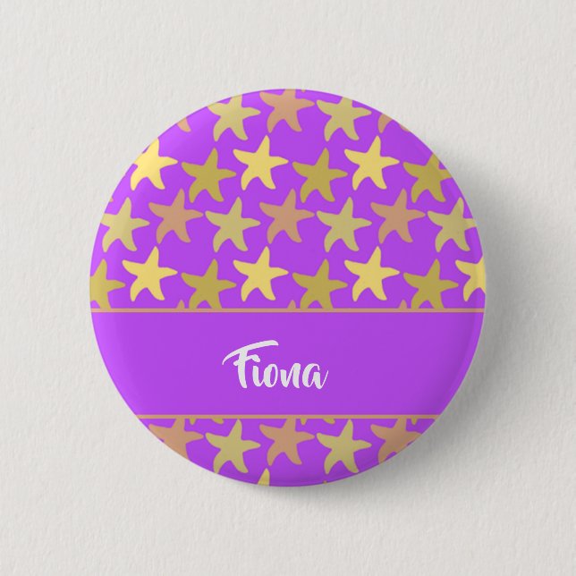 Badge Rond 5 Cm Élepée colorée sur le violet (Devant)