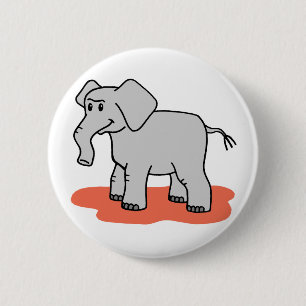 Badge Rond 5 Cm Éléphant