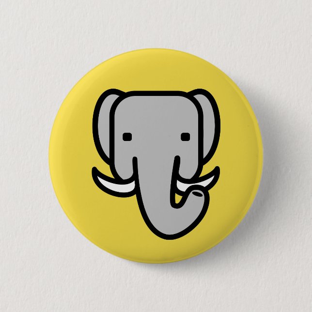Badge Rond 5 Cm Eléphant (Devant)