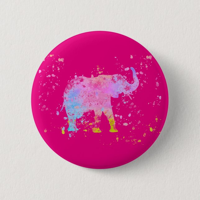 Badge Rond 5 Cm Eléphant (Devant)