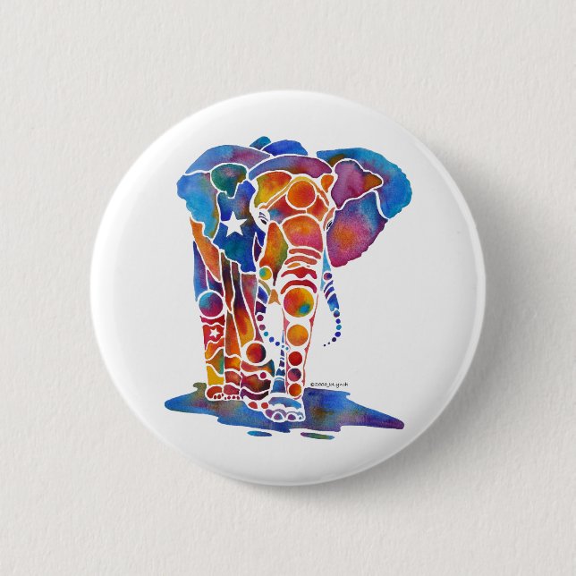Badge Rond 5 Cm Éléphant (Devant)