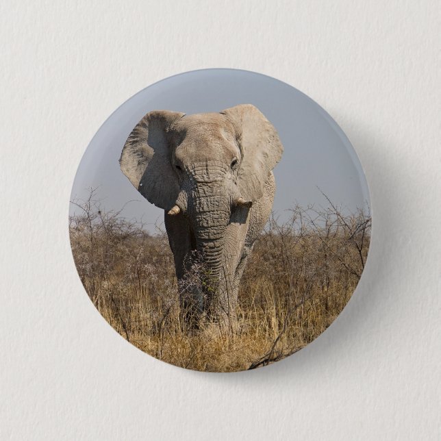 Badge Rond 5 Cm Eléphant (Devant)