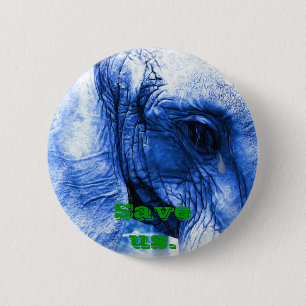 Badge Rond 5 Cm Eléphant avec larme
