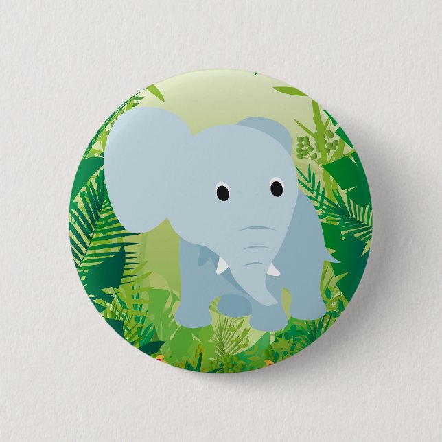 Badge Rond 5 Cm Eléphant Bébé mignon (Devant)