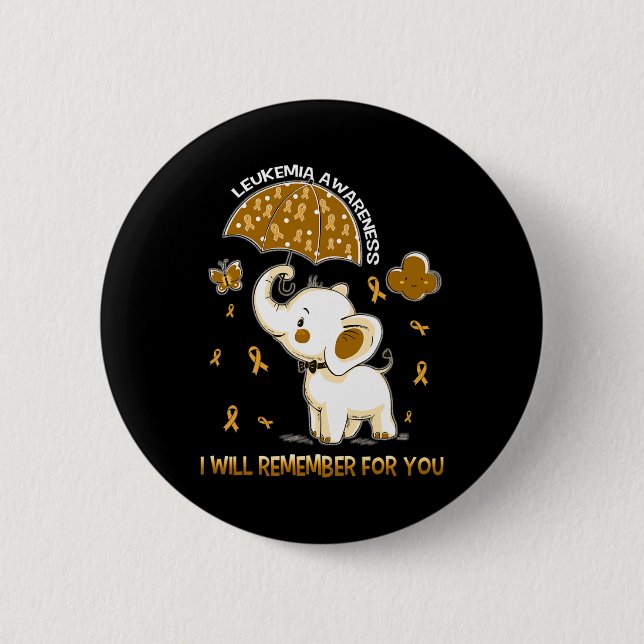 Badge Rond 5 Cm Eléphant de sensibilisation à la leucémie (Devant)