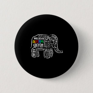 Badge Rond 5 Cm Éléphant de sensibilisation à l'autisme Acceptatio