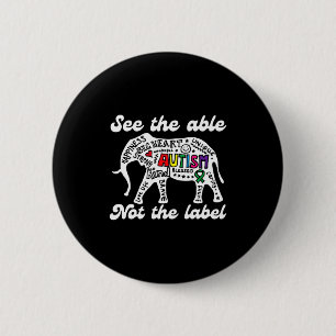 Badge Rond 5 Cm Éléphant de sensibilisation à l'autisme Voir les c