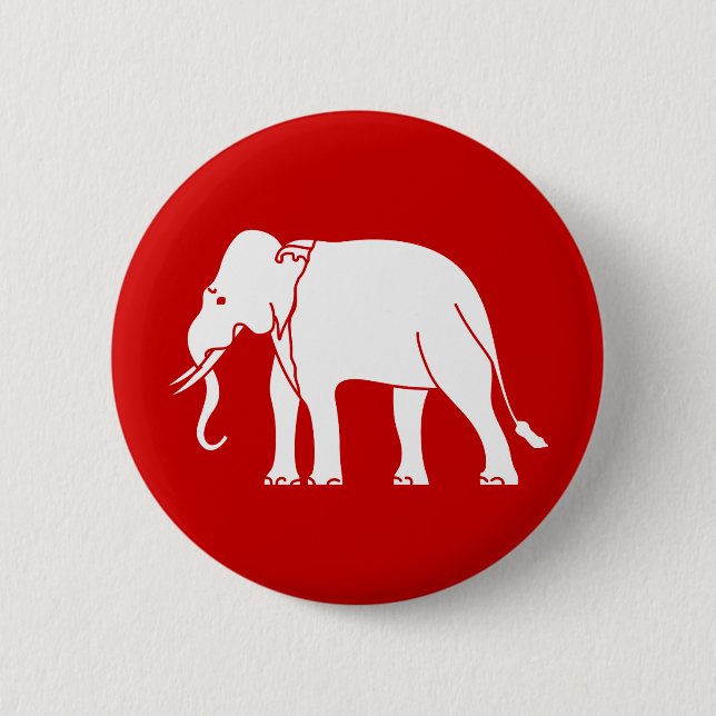 Badge Rond 5 Cm Éléphant de Siamese (Devant)